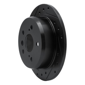 Lexus ES300 Brake Rotor (1) - Rear Left - R1 Concepts - Drilled & Slotted - Black - `02-`08